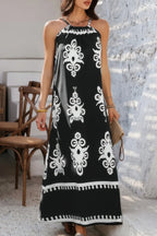 Geo Print Halter Sleeveless Loose Fit Dress | Mixtshop LLC
