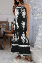 Geo Print Halter Sleeveless Loose Fit Dress | Mixtshop LLC