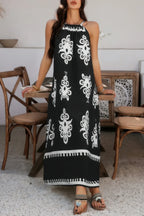 Geo Print Halter Sleeveless Loose Fit Dress | Mixtshop LLC