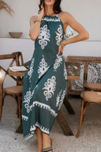 Geo Print Halter Sleeveless Loose Fit Dress | Mixtshop LLC