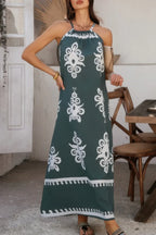 Geo Print Halter Sleeveless Loose Fit Dress | Mixtshop LLC