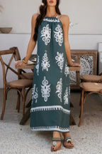 Geo Print Halter Sleeveless Loose Fit Dress | Mixtshop LLC