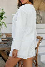 Two Pieces Tie Open Front V Neck Long Sleeve Sets | Mixtshop LLC