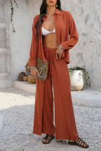 Two Pieces Split Solid Button Down Sets | Mixtshop LLC
