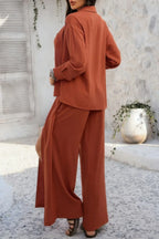 Two Pieces Split Solid Button Down Sets | Mixtshop LLC