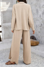 Two Pieces Split Solid Button Down Sets | Mixtshop LLC