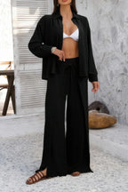 Two Pieces Split Solid Button Down Sets | Mixtshop LLC