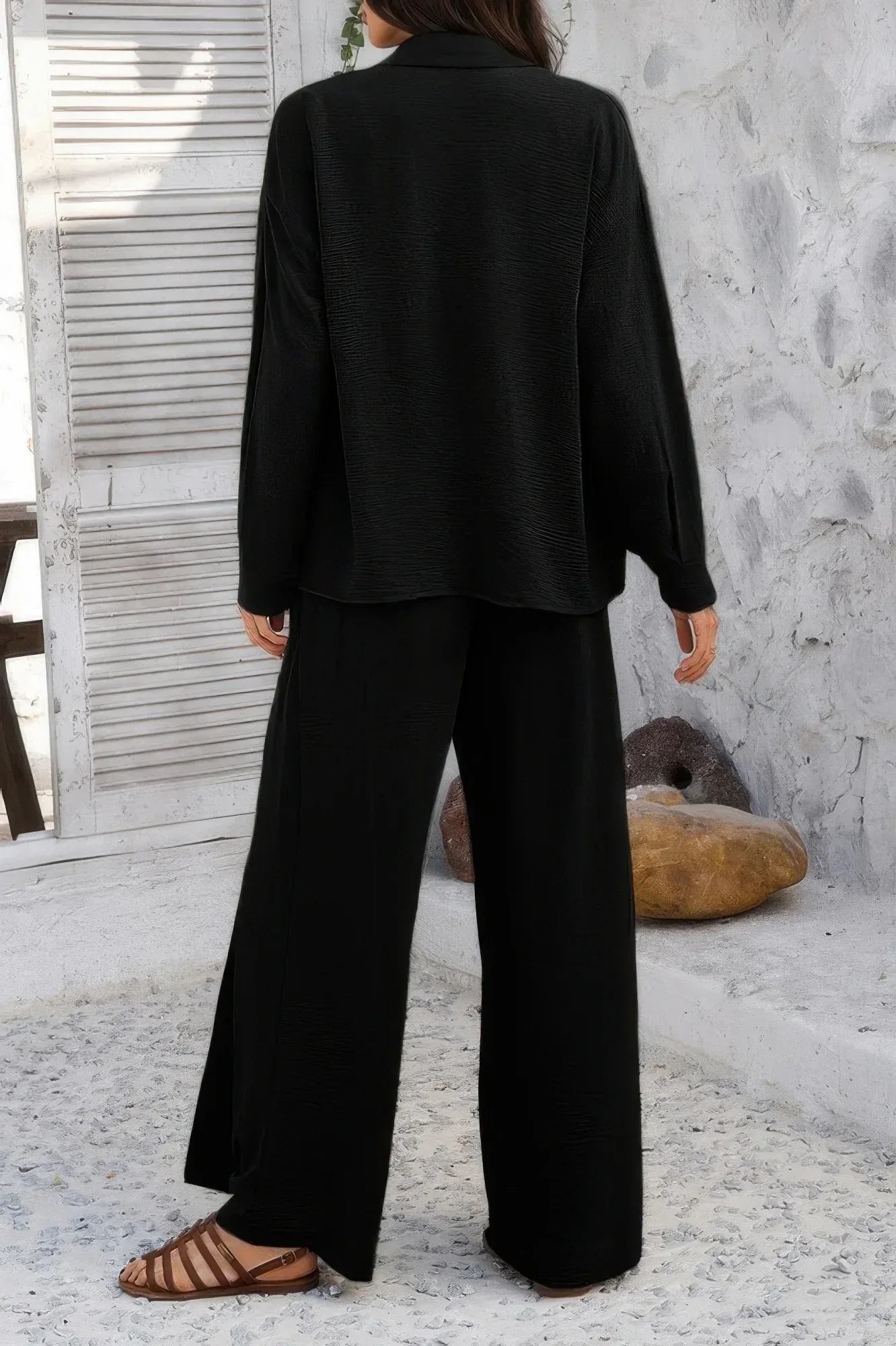 Two Pieces Split Solid Button Down Sets | Mixtshop LLC