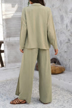 Two Pieces Split Solid Button Down Sets | Mixtshop LLC