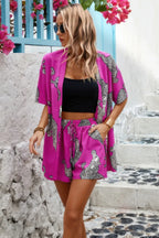 Two Piece Leopard Print Drop Shoulder Pockets Set | Mixtshop LLC