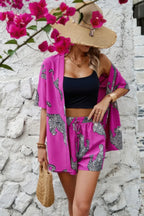 Two Piece Leopard Print Drop Shoulder Pockets Set | Mixtshop LLC