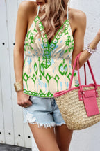 Sleeveless Criss Cross Backless Cami Graphic Tee | Mixtshop LLC