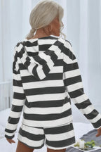 Two Pieces Striped Pajama Oversized Long Sleeves Set | Mixtshop LLC
