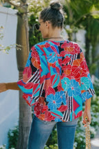 V Neck Button Kimono Sleeve Top | Mixtshop LLC