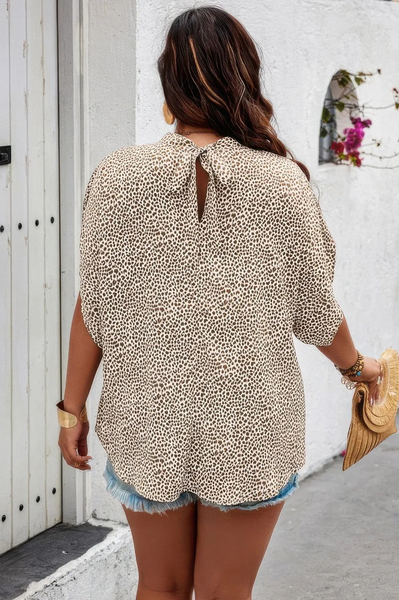 Plus Size Random Printed Short Sleeve Loose Shirt | Mixtshop LLC