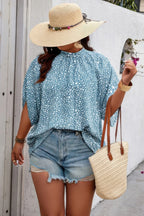 Plus Size Random Printed Short Sleeve Loose Shirt | Mixtshop LLC