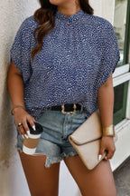 Plus Size Random Printed Short Sleeve Loose Shirt | Mixtshop LLC
