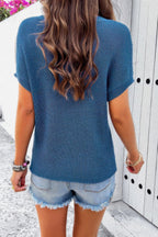 Pocket Knit Round Neck Loose Pullover Sweater | Mixtshop LLC