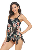 Sleeveless Strappy Floral Print Split Swimsuit Set | Mixtshop LLC