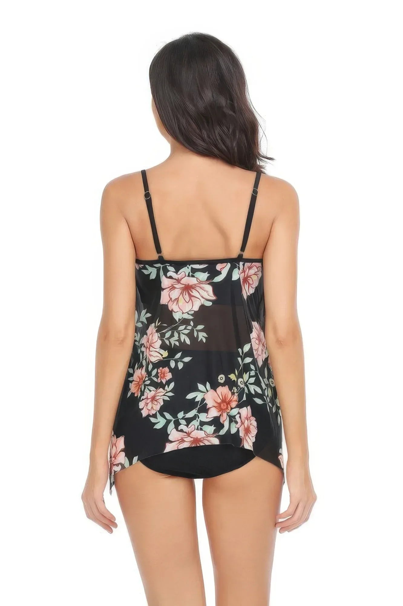 Sleeveless Strappy Floral Print Split Swimsuit Set | Mixtshop LLC