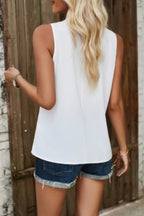 V Neck Sleeveless Tank Loose Solid Top | Mixtshop LLC