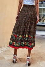 High Rise Drawstring Ruffled Maxi Skirt | Mixtshop LLC