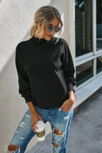 Drop Shoulder Solid Mock Neck Classic Knitted Sweater | Mixtshop LLC