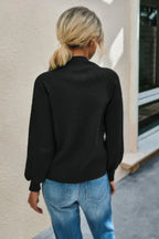 Drop Shoulder Solid Mock Neck Classic Knitted Sweater | Mixtshop LLC