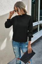 Drop Shoulder Solid Mock Neck Classic Knitted Sweater | Mixtshop LLC