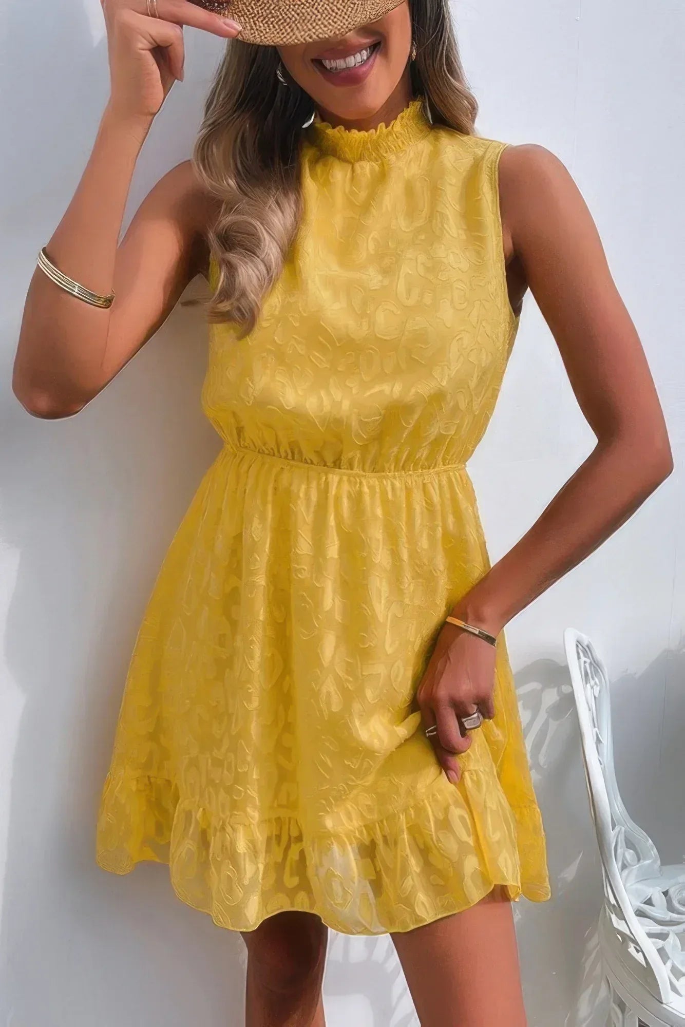 Mock Neck Sleeveless Leopard Dress | Mixtshop LLC