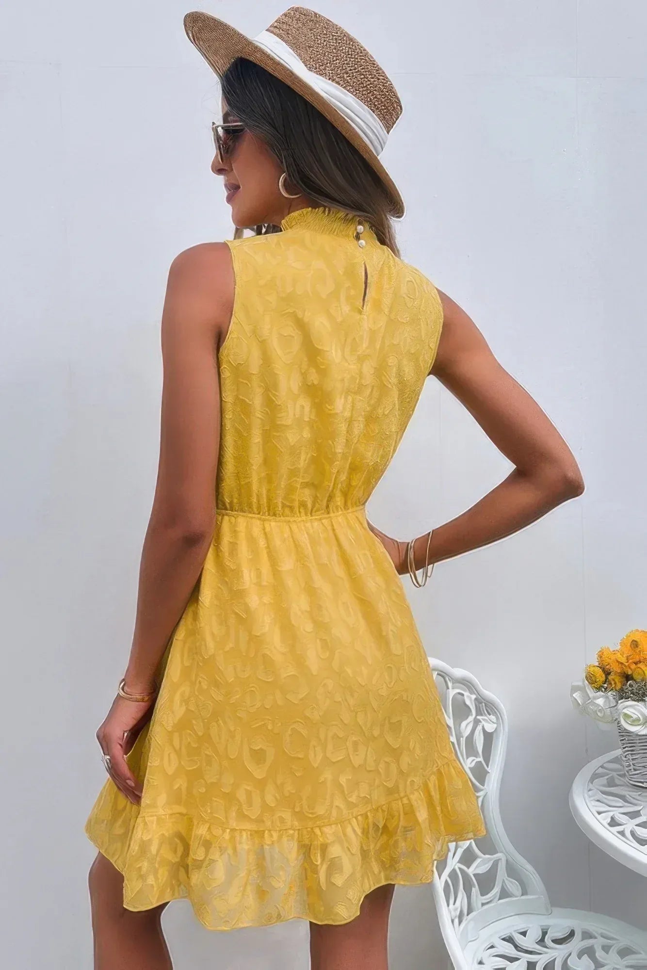 Mock Neck Sleeveless Leopard Dress | Mixtshop LLC
