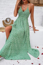 Floral Boho Tie Sleeveless High Waist Maxi Dress | Mixtshop LLC