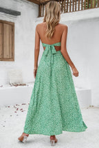 Floral Boho Tie Sleeveless High Waist Maxi Dress | Mixtshop LLC