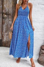 Floral Boho Tie Sleeveless High Waist Maxi Dress | Mixtshop LLC