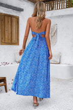 Floral Boho Tie Sleeveless High Waist Maxi Dress | Mixtshop LLC