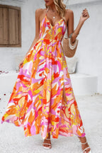 Floral Boho Tie Sleeveless High Waist Maxi Dress | Mixtshop LLC