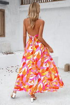 Floral Boho Tie Sleeveless High Waist Maxi Dress | Mixtshop LLC