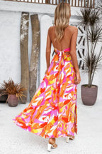 Floral Boho Tie Sleeveless High Waist Maxi Dress | Mixtshop LLC