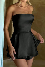 Solid Backless Lace Up Tube Fit Mini Dress | Mixtshop LLC
