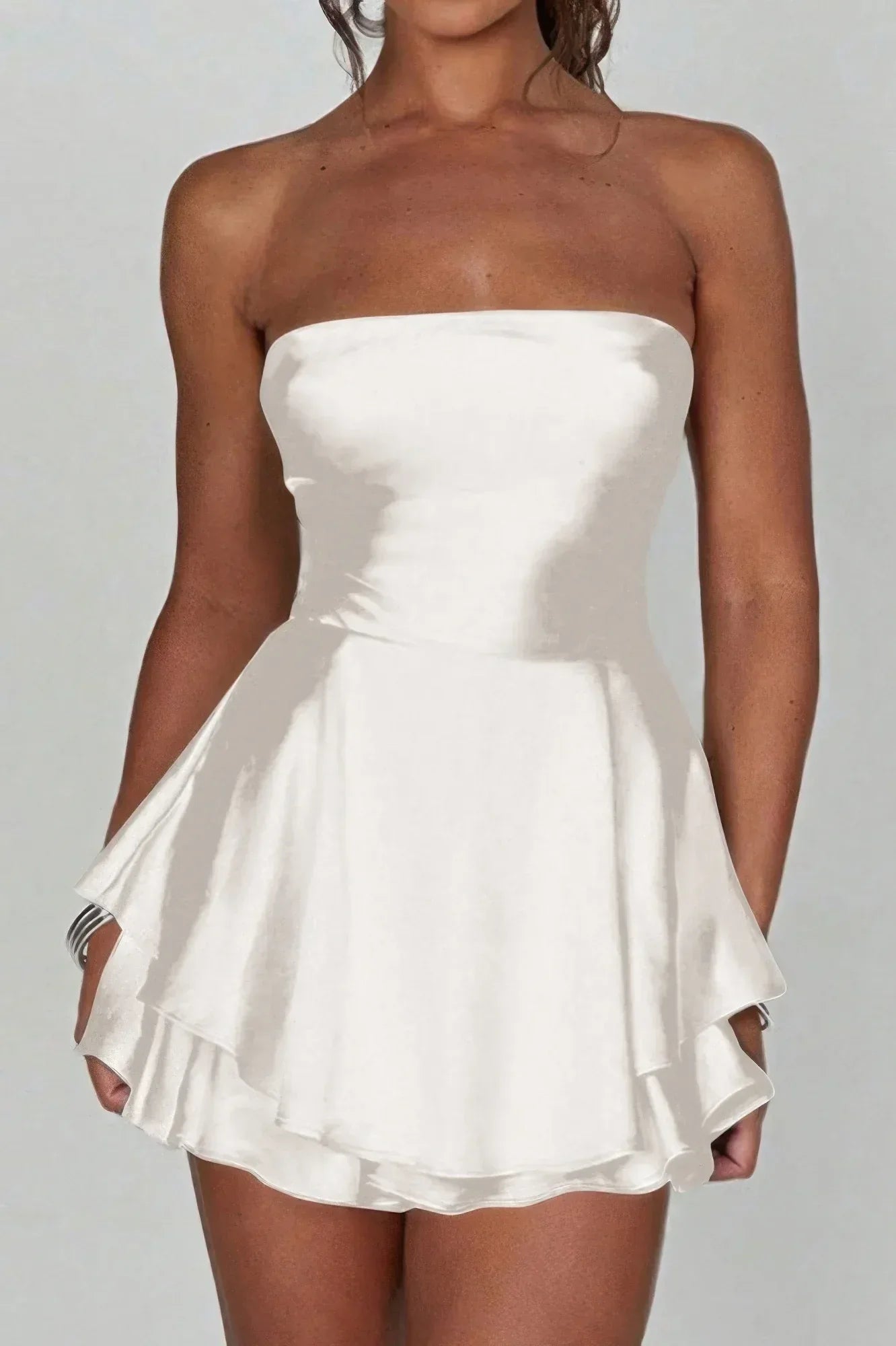 Solid Backless Lace Up Tube Fit Mini Dress | Mixtshop LLC