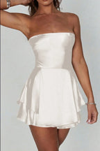 Solid Backless Lace Up Tube Fit Mini Dress | Mixtshop LLC