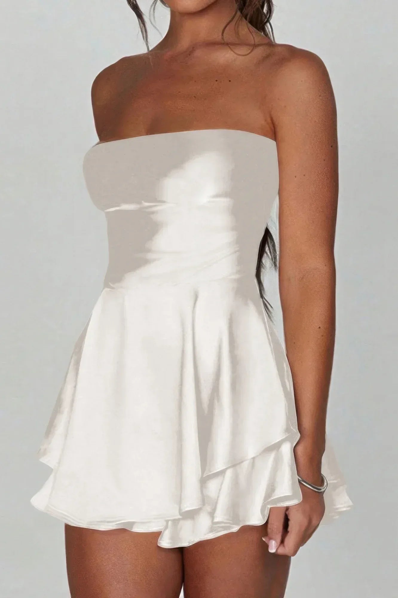 Solid Backless Lace Up Tube Fit Mini Dress | Mixtshop LLC