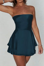 Solid Backless Lace Up Tube Fit Mini Dress | Mixtshop LLC