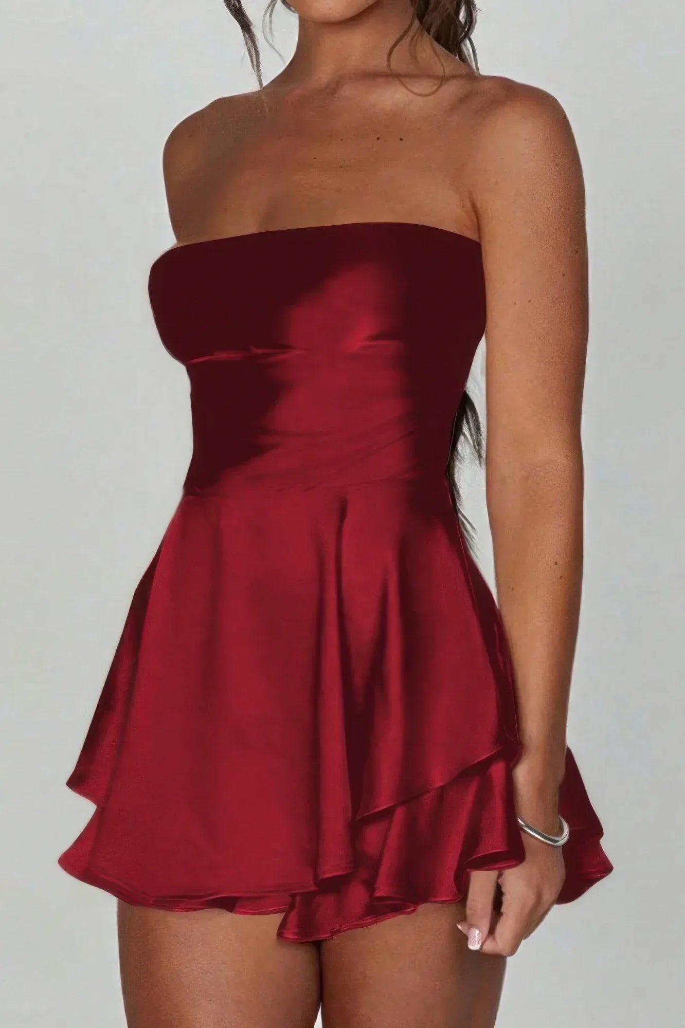 Solid Backless Lace Up Tube Fit Mini Dress | Mixtshop LLC