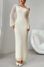 Solid Off Shoulder Bodycon Long Sleeve Dress | Mixtshop LLC