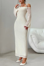 Solid Off Shoulder Bodycon Long Sleeve Dress | Mixtshop LLC