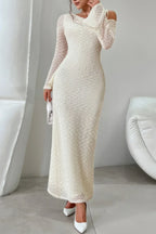 Solid Off Shoulder Bodycon Long Sleeve Dress | Mixtshop LLC