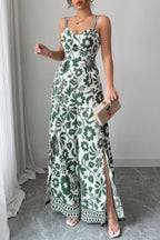 Floral Print High Waist Split Wide Leg Fit Jumpsuit | Mixtshop LLC