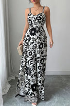 Floral Print High Waist Split Wide Leg Fit Jumpsuit | Mixtshop LLC
