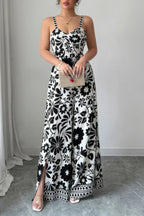 Floral Print High Waist Split Wide Leg Fit Jumpsuit | Mixtshop LLC